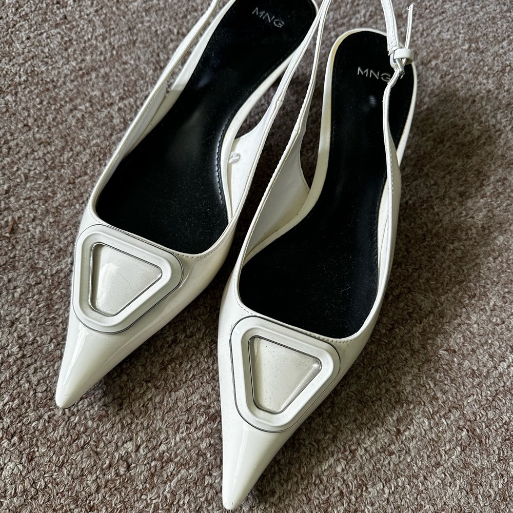 Mango Cream Slingback Heels